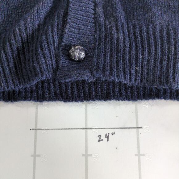 Vintage JCPenney Sweater Vest Mens M Blue Cardigan 80s Button Up Ribbed 80s - Picture 8 of 8